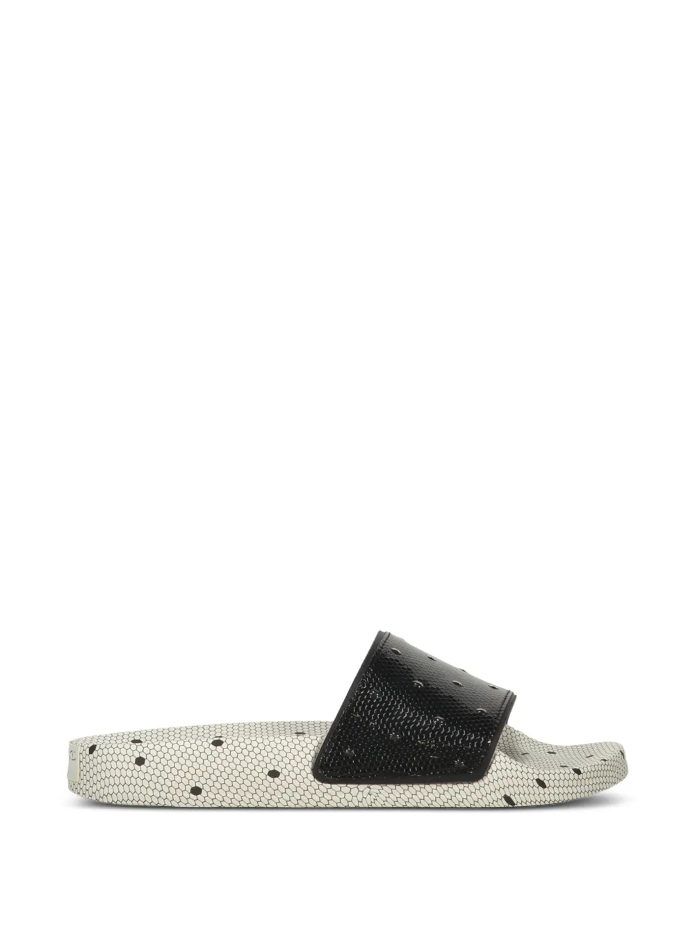 RED(V) Point d'Esprit open-toe sliders Zwart