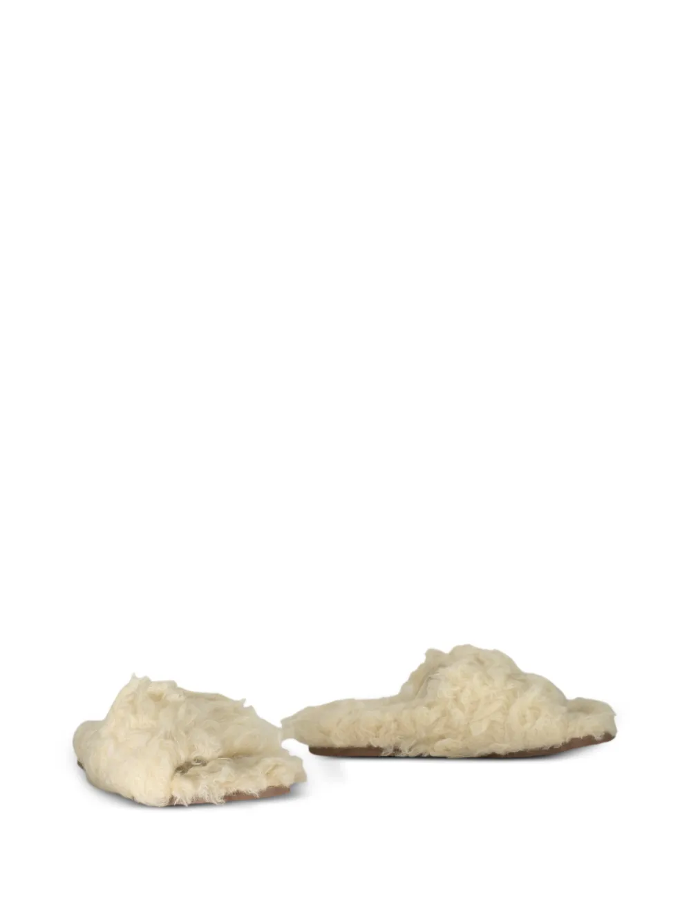 RED(V) open-toe shearling sandals Beige