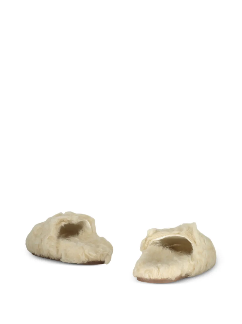 RED(V) open-toe shearling sandals Beige
