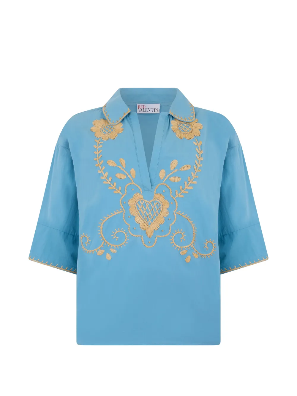 Valentino Garavani embroidered-detail blouse - Blu