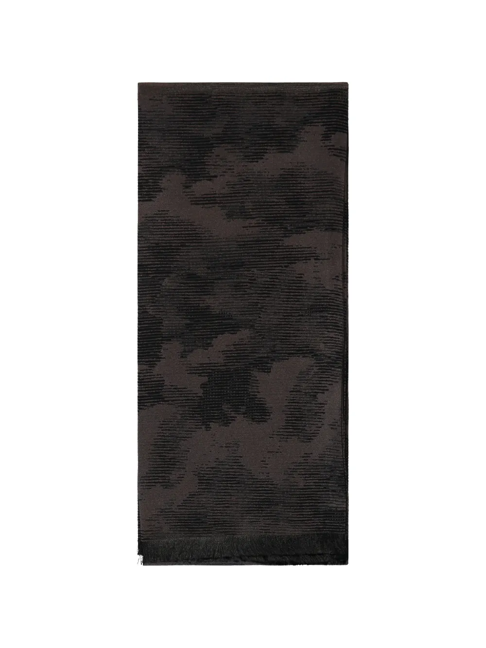 Zegna camouflage-pattern frayed-edge scarf - Marrone