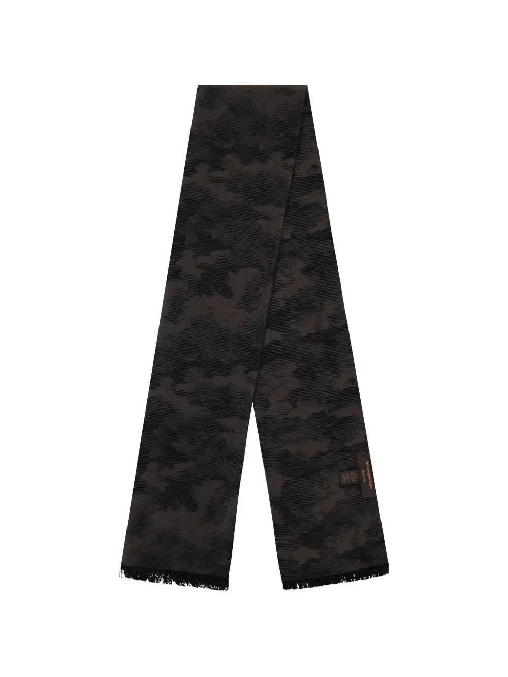 Zegna Sjaal met camouflageprint en franje Bruin