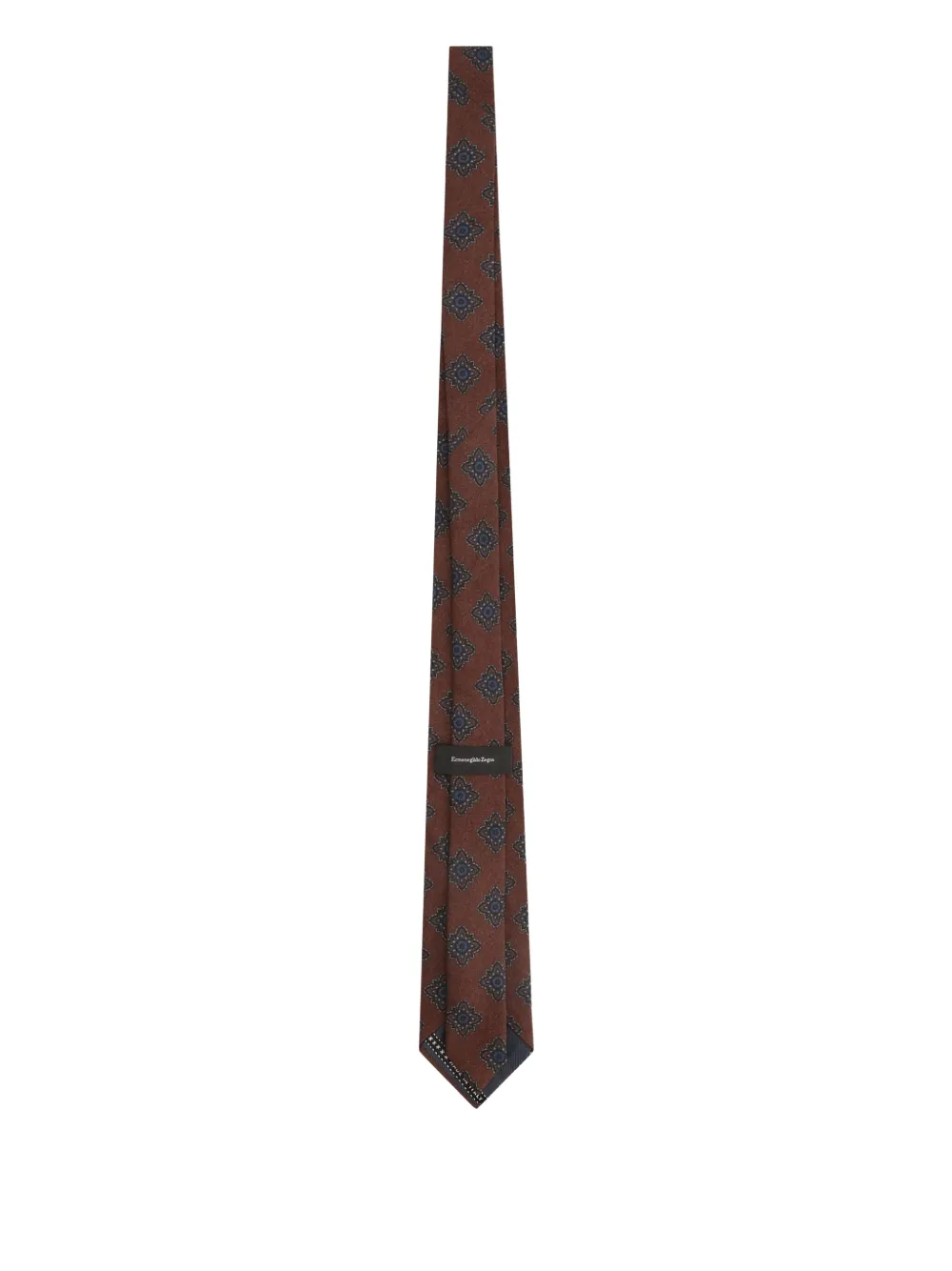 Zegna patterned wool tie - Bruin
