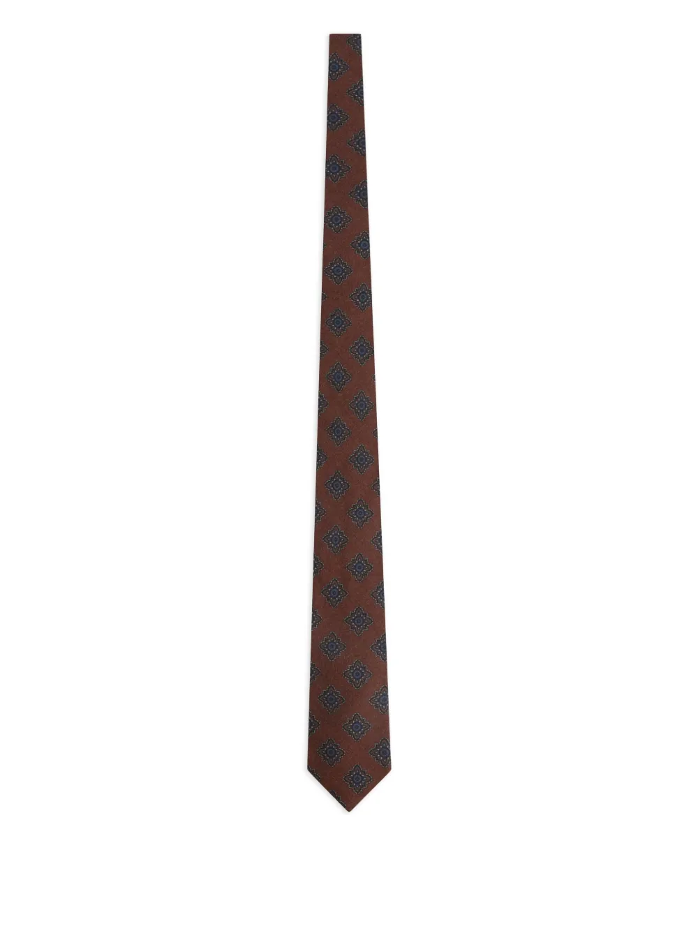 Zegna patterned wool tie | Brown | Image 1