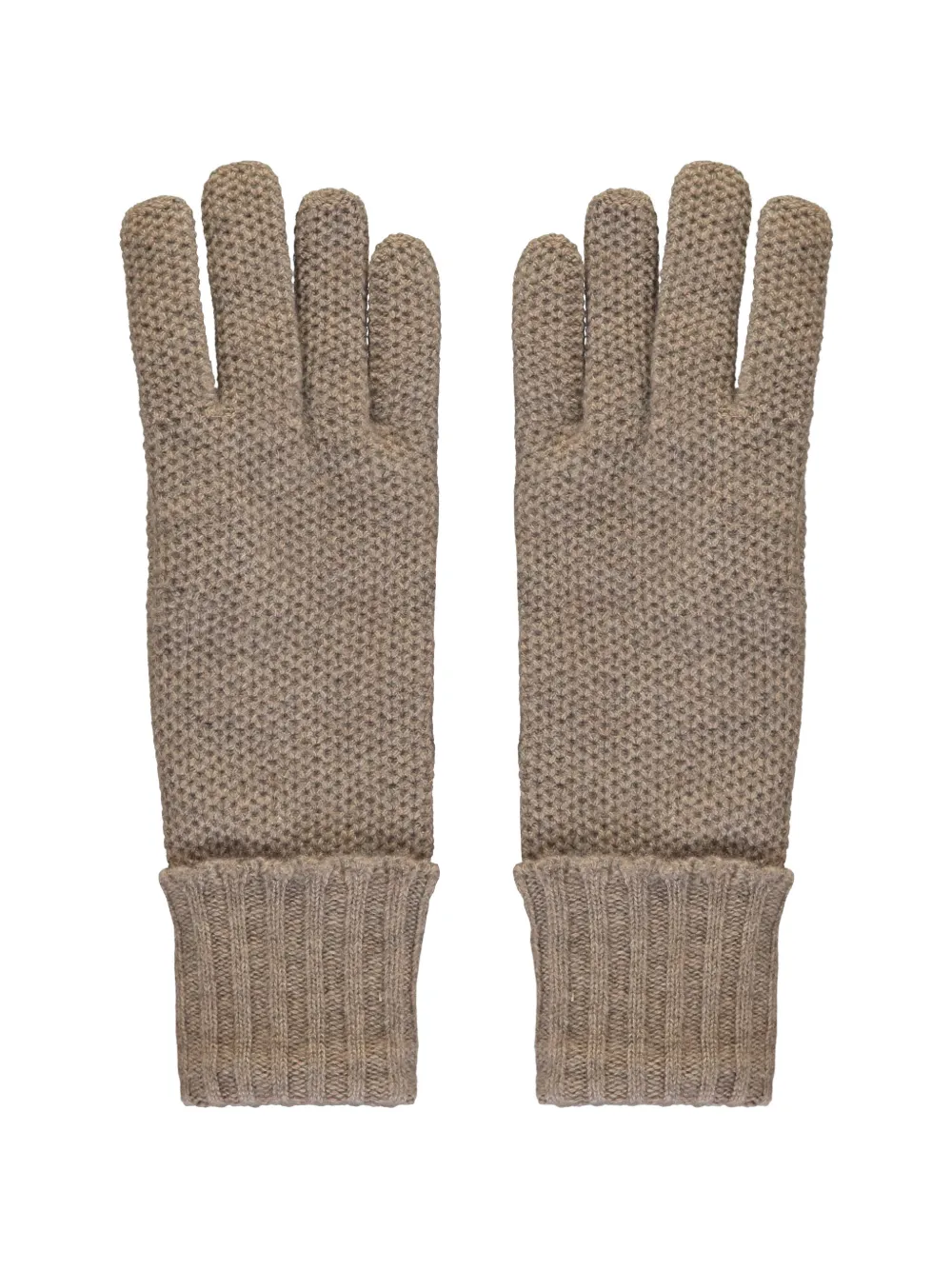 Moorer Ribbed-trim Gloves In Brown