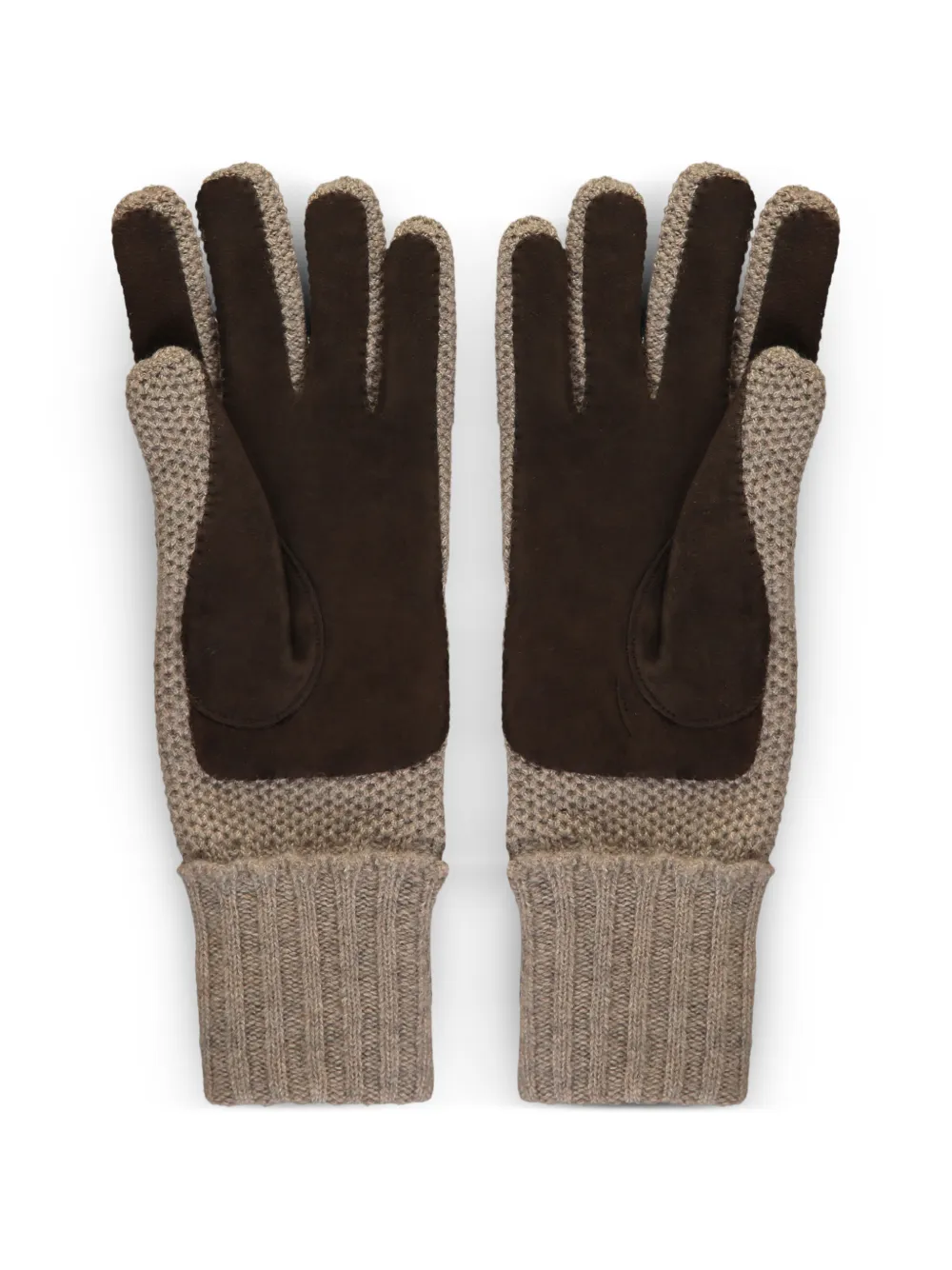 Moorer Handschoenen met geribbelde afwerking Beige