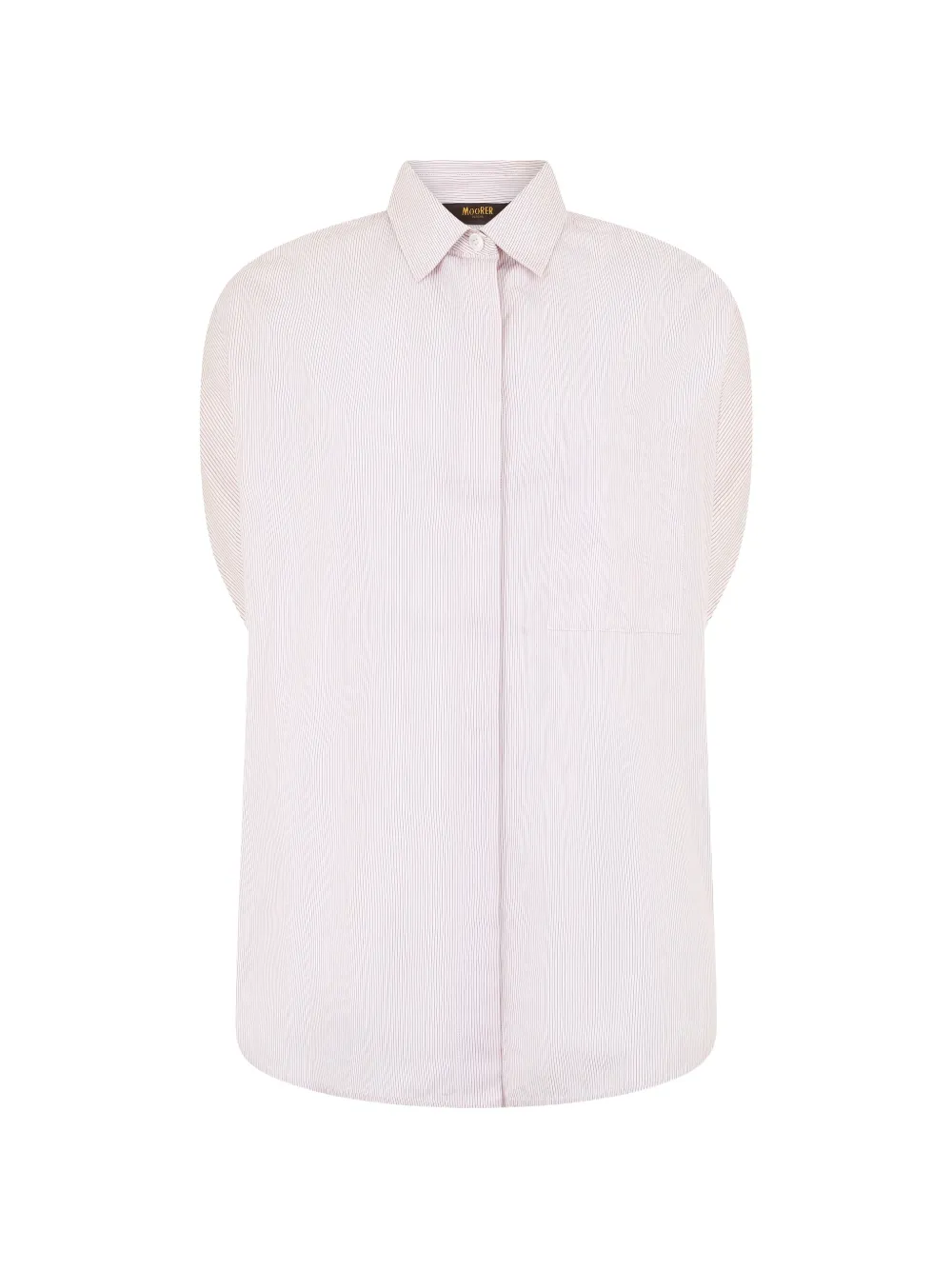Moorer vertical-stripe short-sleeve shirt - White