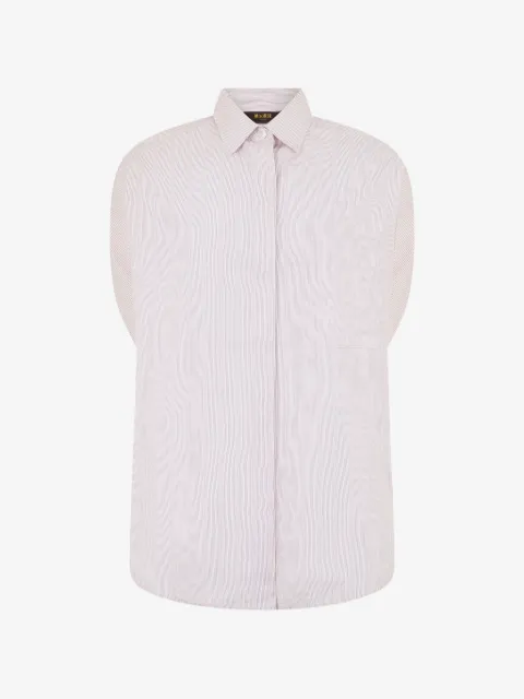 Moorer vertical-stripe short-sleeve shirt