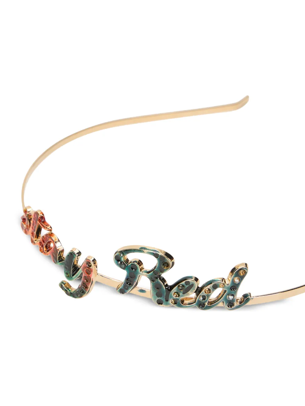  Red(v) Decorative Lettering Headband - Gold 