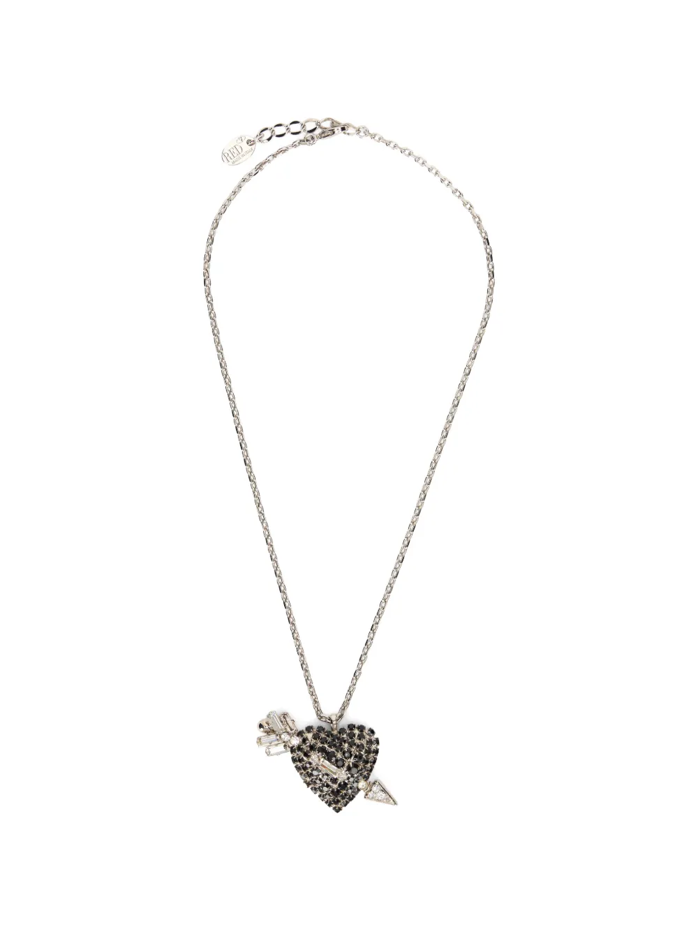 RED(V) heart arrow necklace - Argento