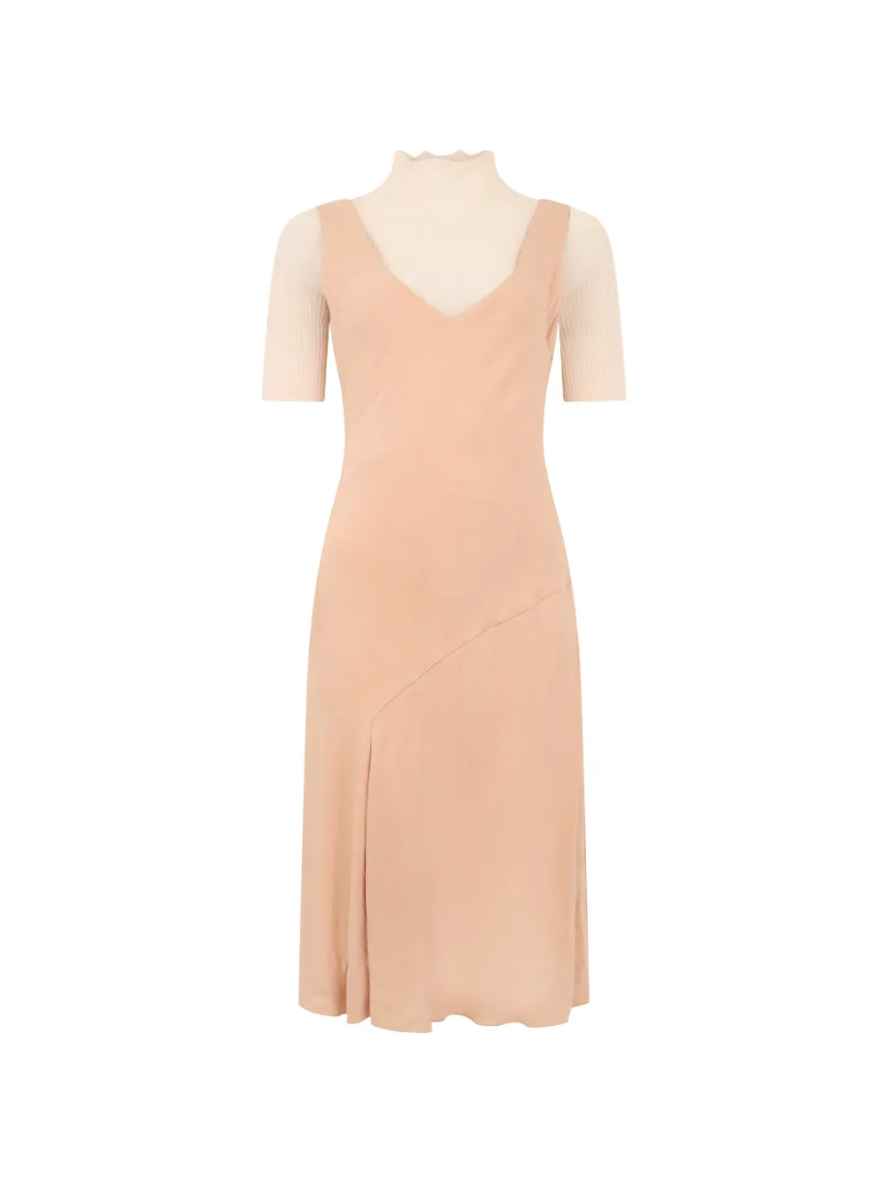 Moschino layered-effect midi dress - Nude