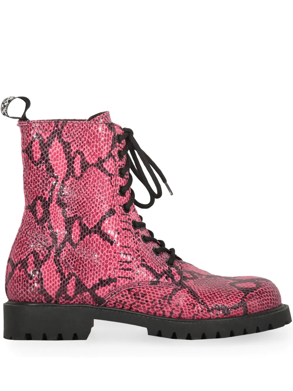 Python-print leather boots