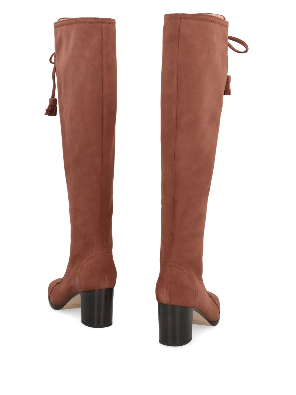 Alberta Ferretti Suede Knee High Boots In Brown