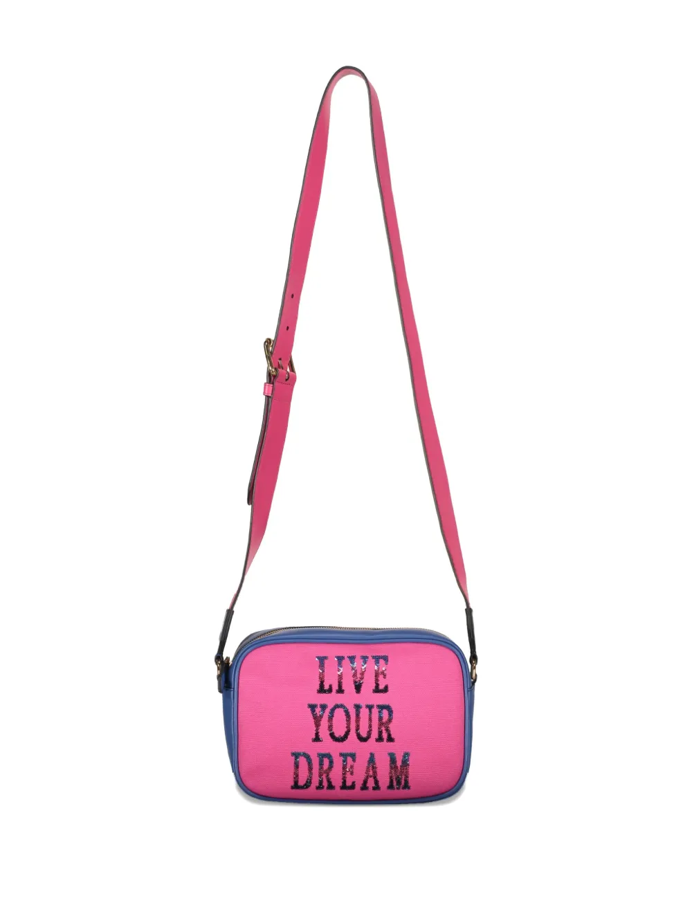 Alberta Ferretti mini sequin-embellished crossbody bag Roze