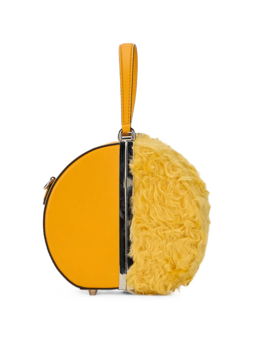 Moschino Schoudertas met gespsluiting Geel
