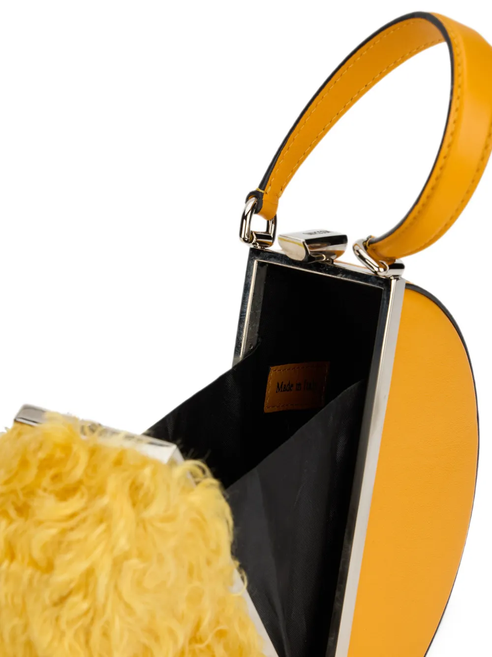 Moschino Schoudertas met gespsluiting Geel