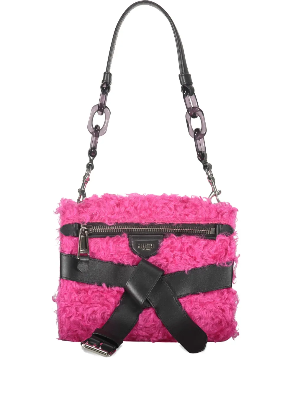 Moschino chain-detail shoulder bag - ピンク Moschino chain-detail shoulder bag - ピンク
