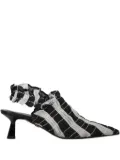 Amy Crookes 50mm striped pumps - Black