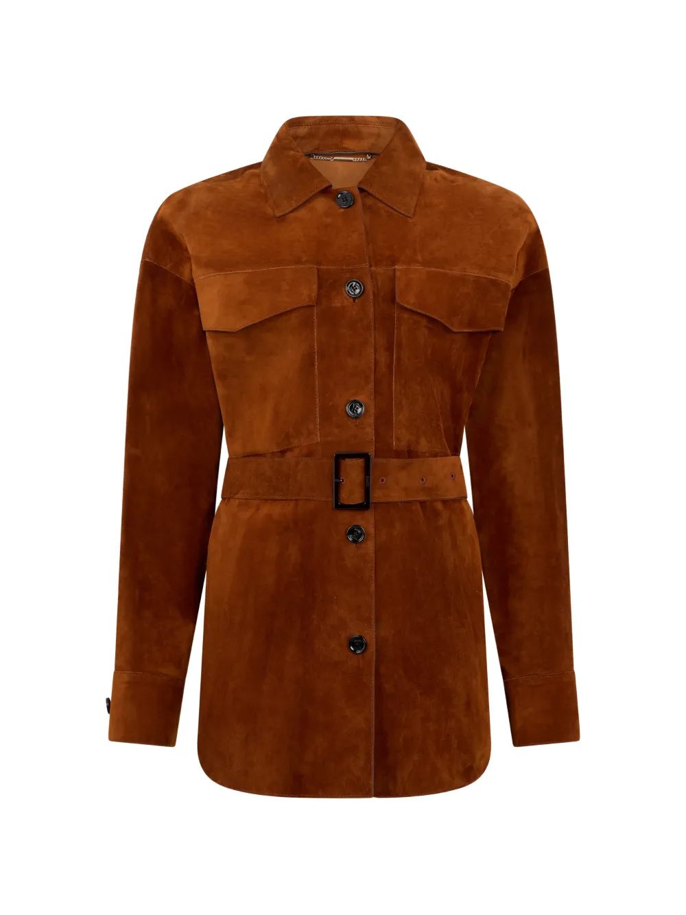 Moorer Aldara belted jacket - Braun