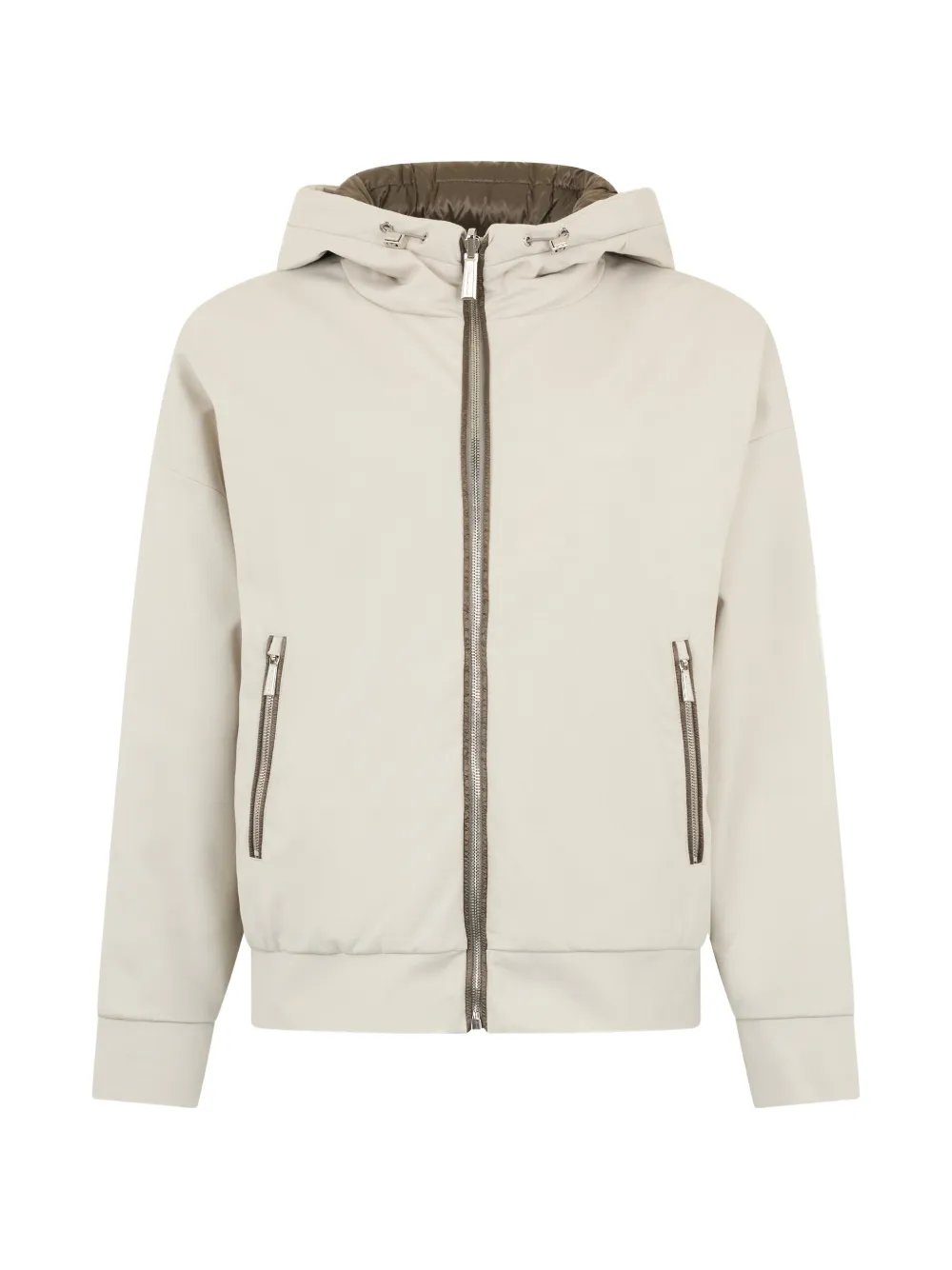 Moorer zip-up hooded jacket - Toni neutri