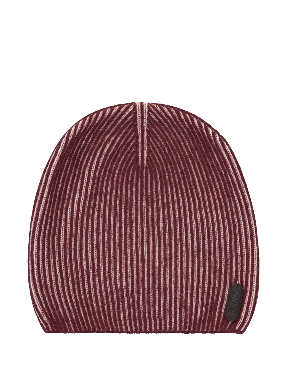 Moorer striped beanie hat - Rosso