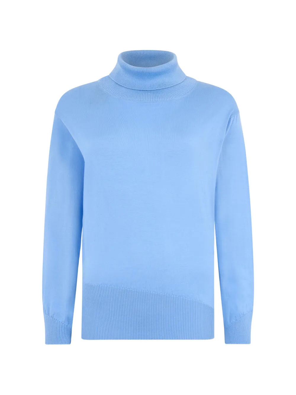 Moorer Ribbed Roll-neck Sweater In Blue