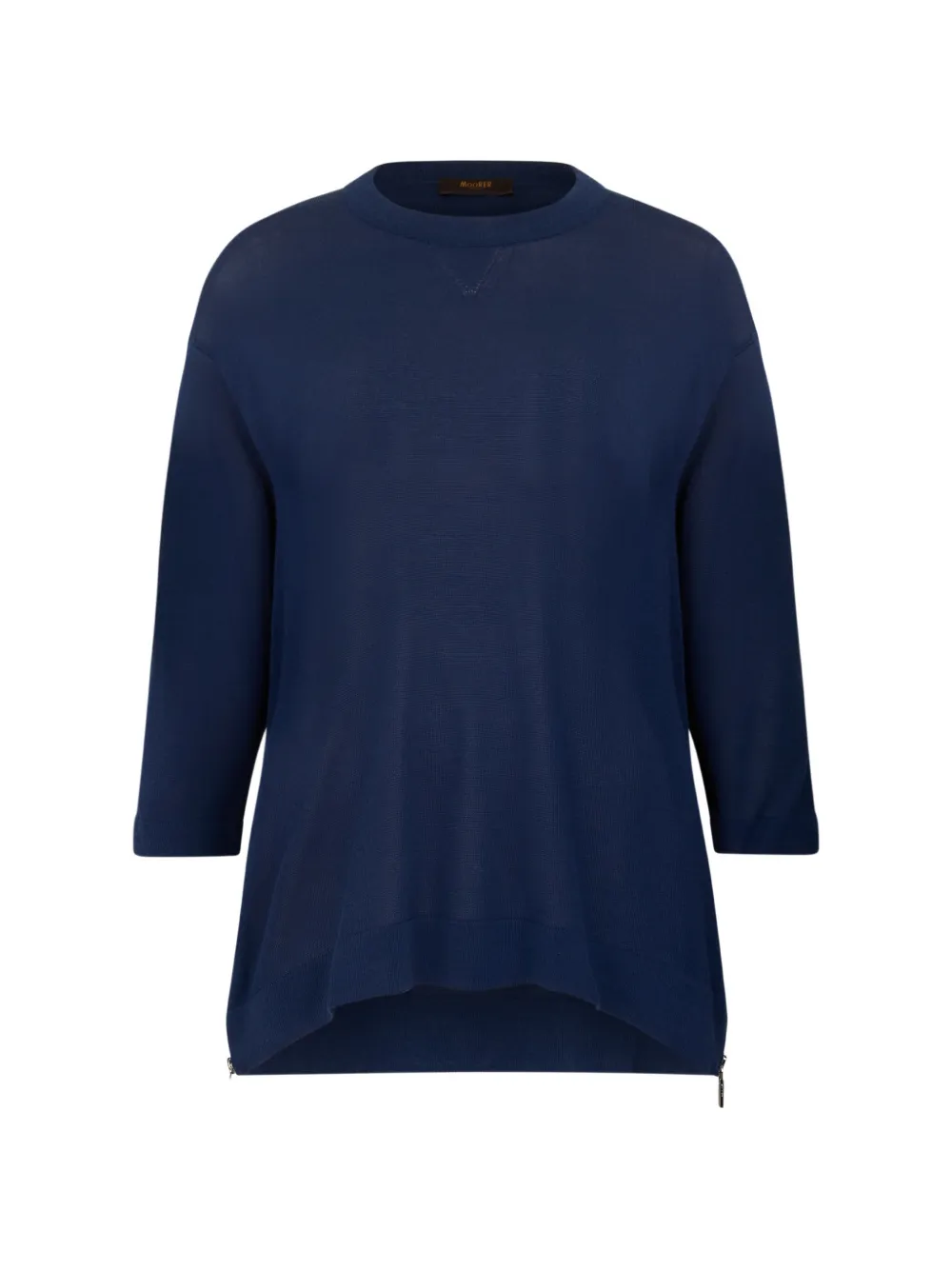 Moorer Charlene Crew-neck Top In Blue