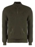 Moorer ribbed-knit half-zip pullover - Green
