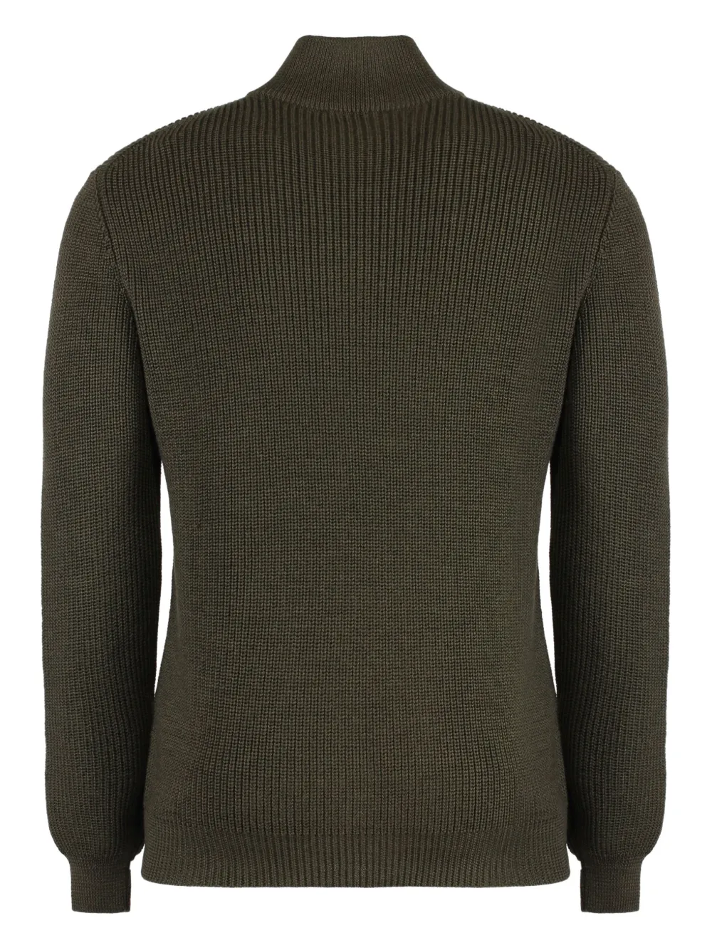 Moorer ribbed-knit half-zip pullover Groen