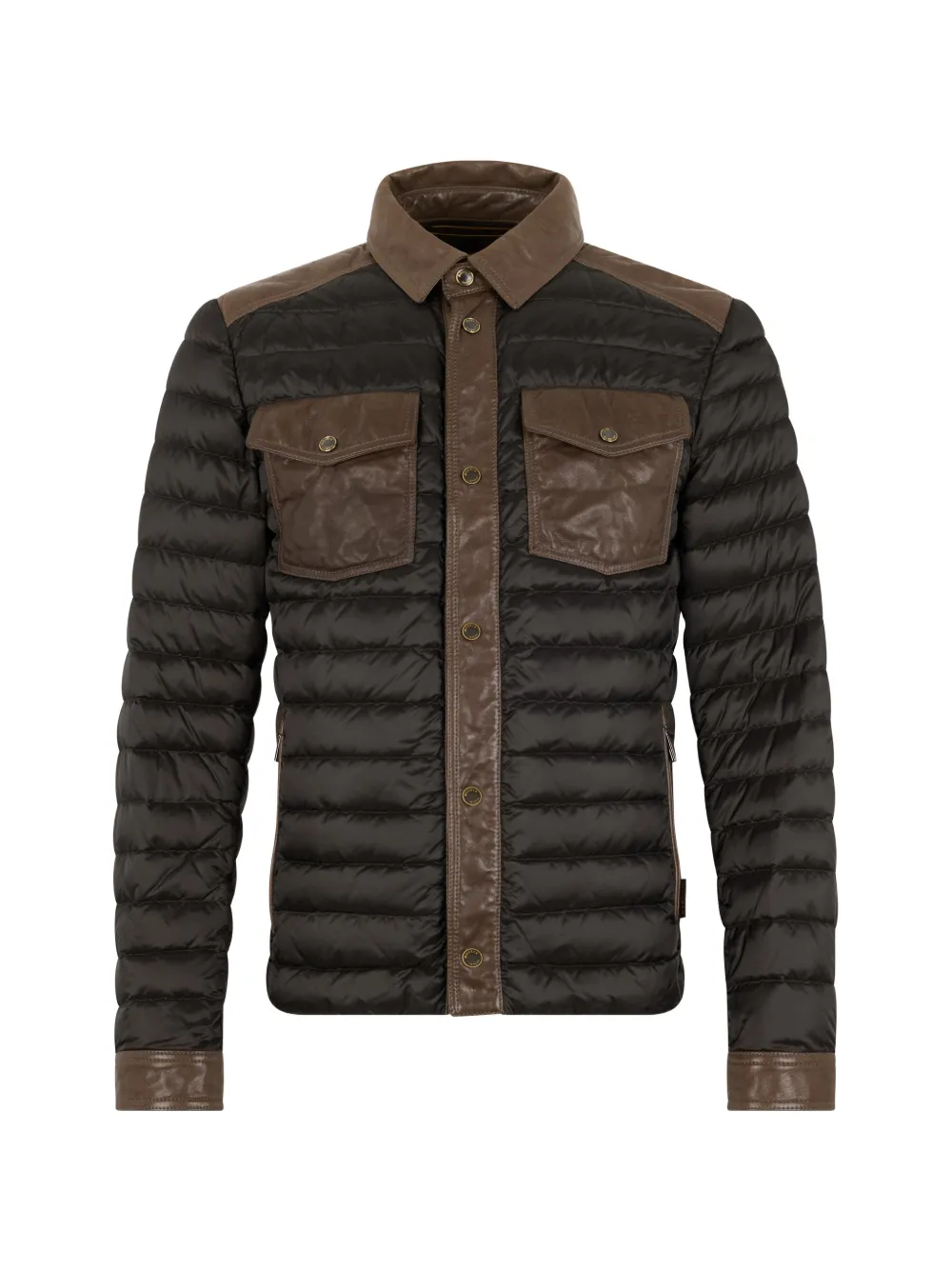 Moorer Crespi buttoned quilted jacket - Marrone