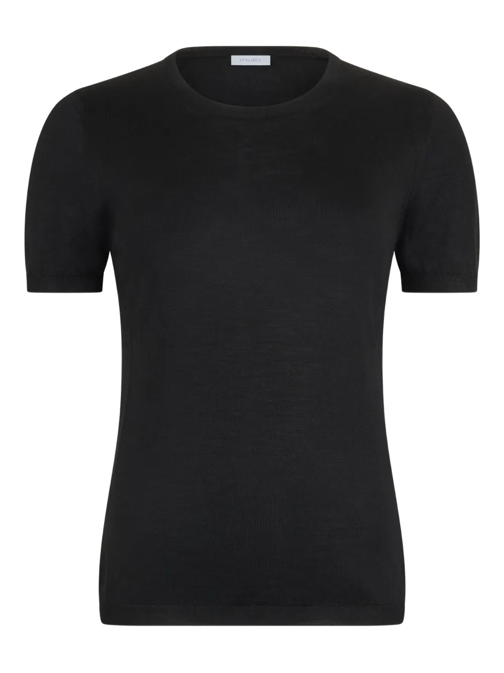Malo short-sleeve knitted top - Black