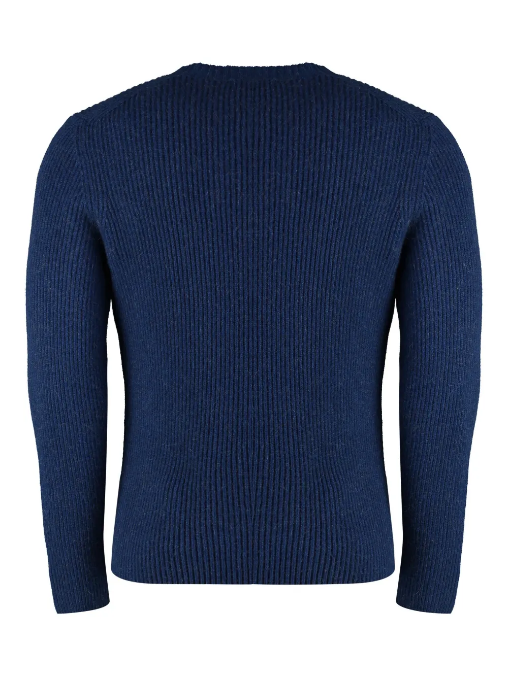 Malo Trui met ronde hals en kameel - Blauw