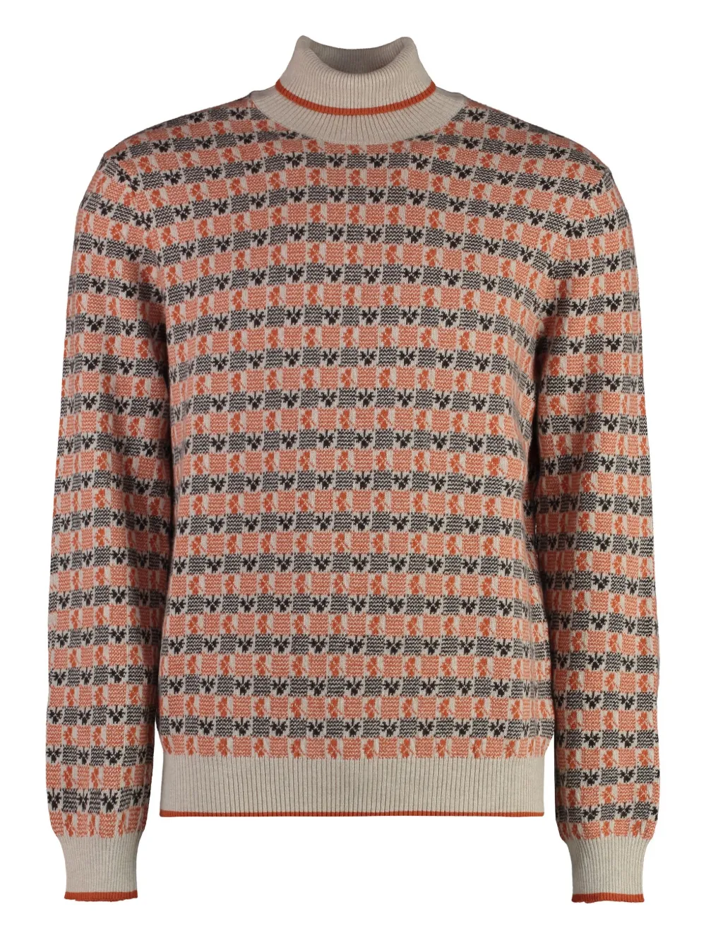 Malo geometric-pattern sweater | Orange | Image 1