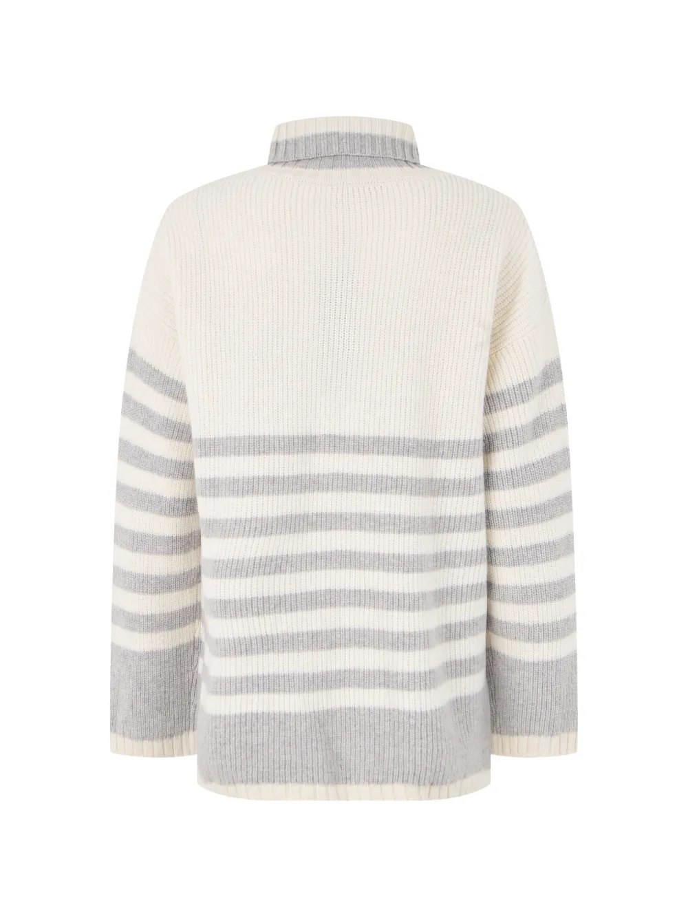 Moorer Vera-Slx striped roll-neck sweater Wit