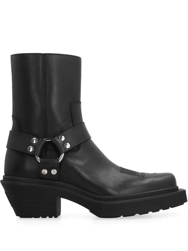 【関税込み】VETEMENTS アンクルブーツ VETEMENTS レザー アンクルブーツ | ブラック | FARFETCH JP
