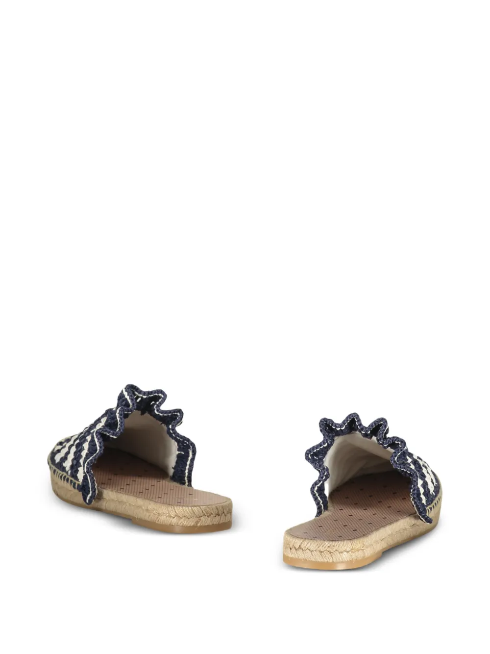 RED(V) striped ruffled espadrilles Blauw