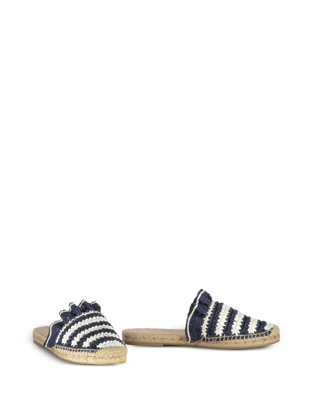 RED(V) striped ruffled espadrilles Blauw