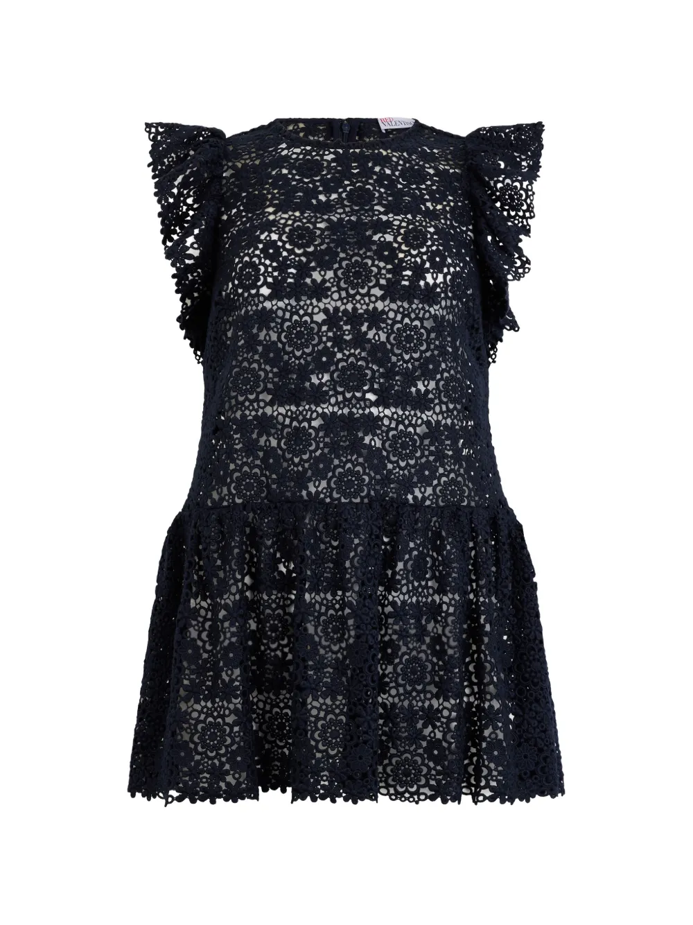 Valentino Garavani ruffled floral mini dress - Blu
