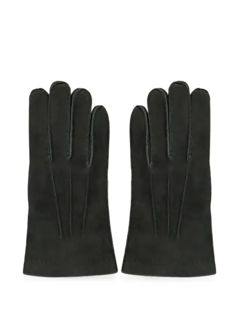 Moorer suede-finish stitched-detail gloves