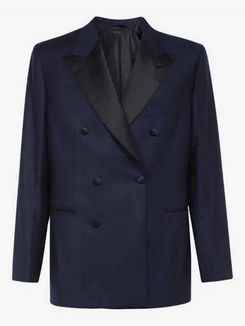 Brioni blazer à revers en satin