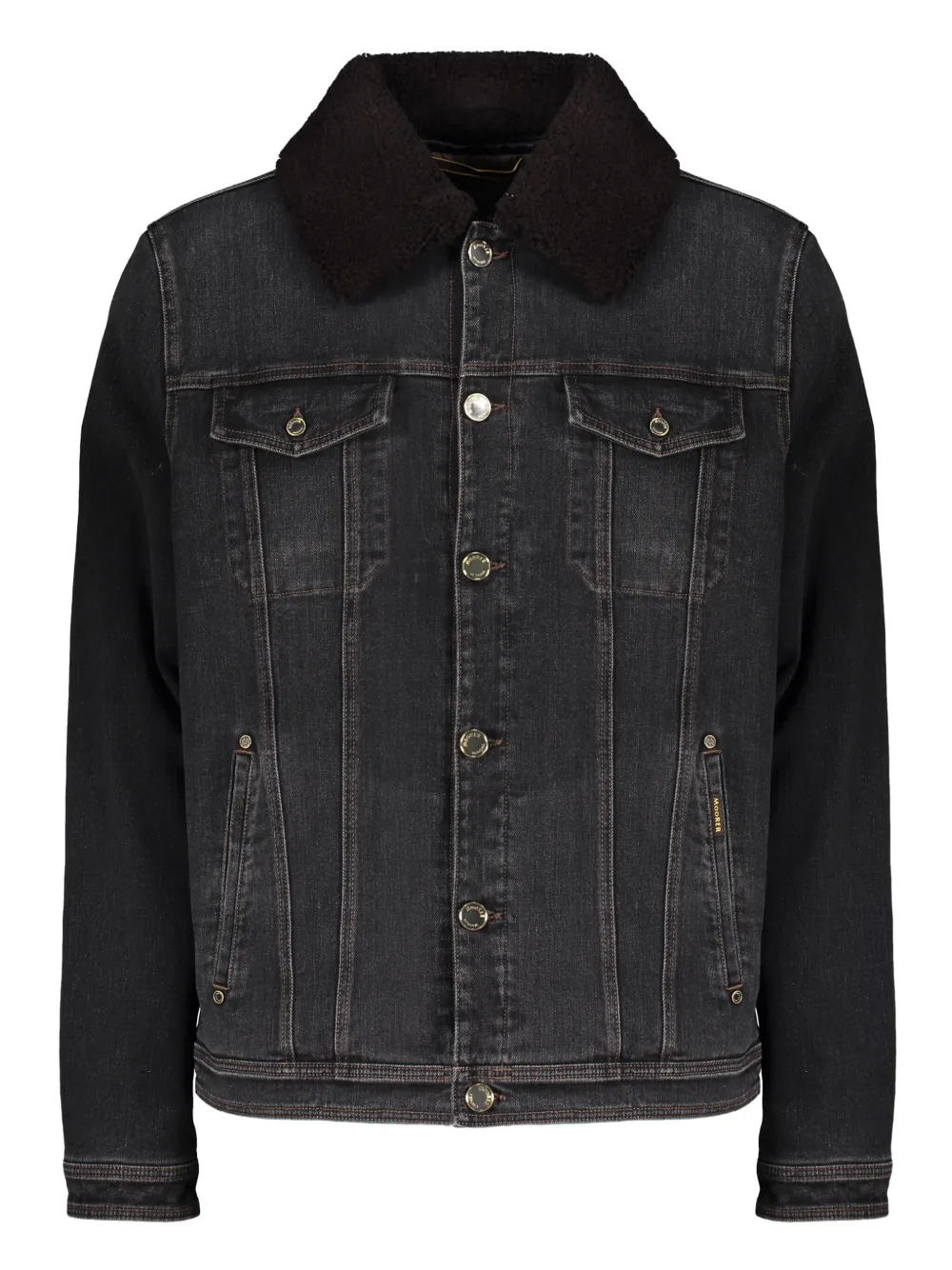 Moorer Taburno シアリングカラージャケット - ブラック Moorer Taburno シアリングカラージャケット - ブラック