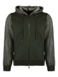 Moorer ribbed-cuff zip-up hoodie - Green