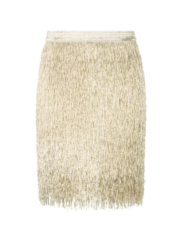 Moschino Fringed Mini Skirt in Gold