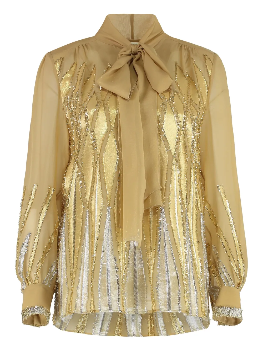 Alberta Ferretti bow-collar blouse | Gold | Image 1