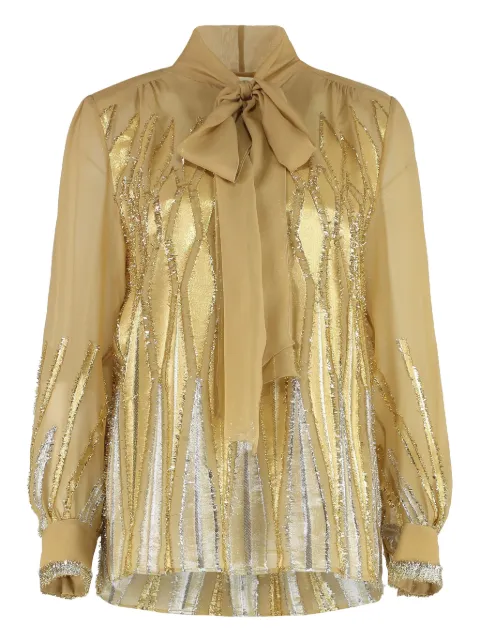 Alberta Ferretti bow-collar blouse