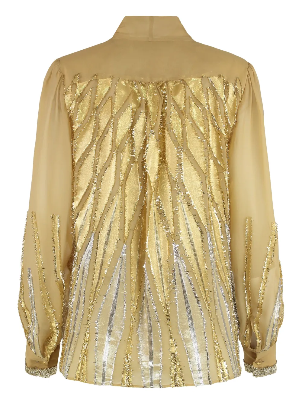 Alberta Ferretti pussy-bow-collar blouse - Goud