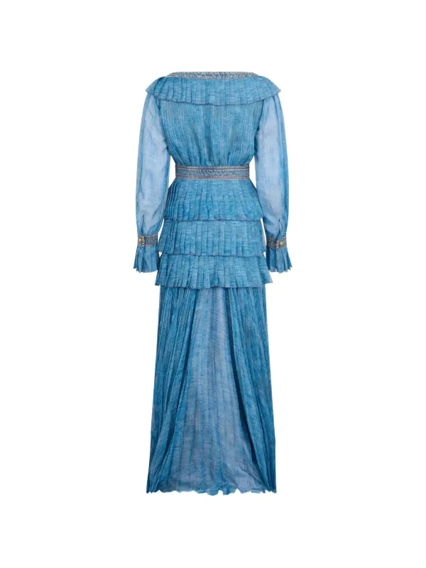 philosophy di lorenzo serafini midi dress Philosophy Di Lorenzo Serafini Ruffled Midi Dress | Blue