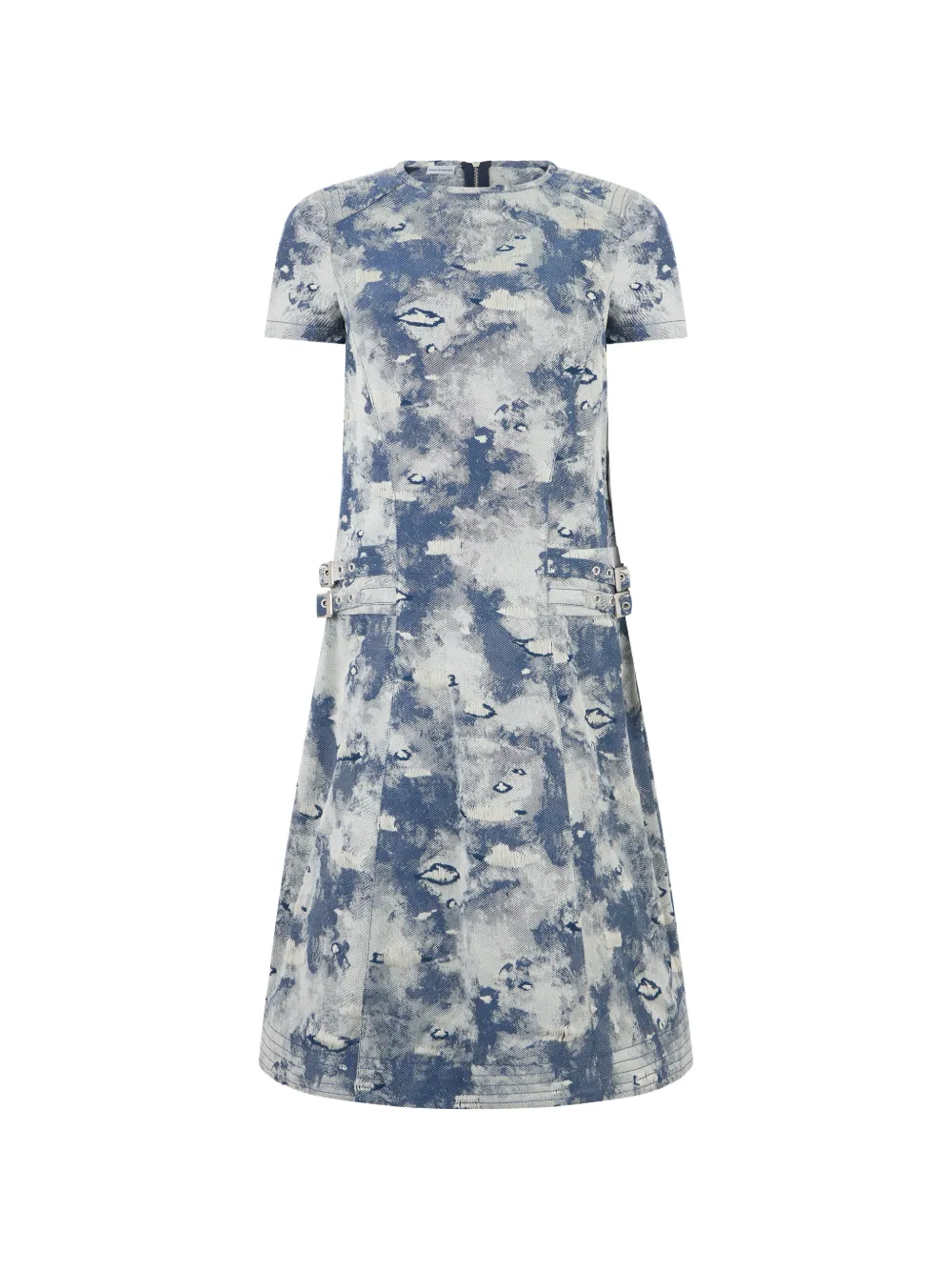 Moschino buckle-detail cloud-print midi dress - Blu