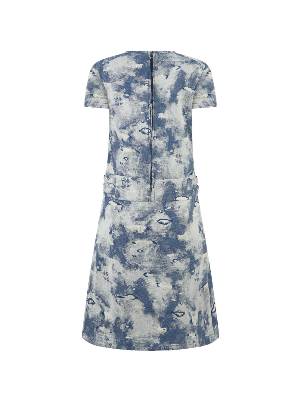 Moschino Midi-jurk met gespdetail en wolkenprint Blauw