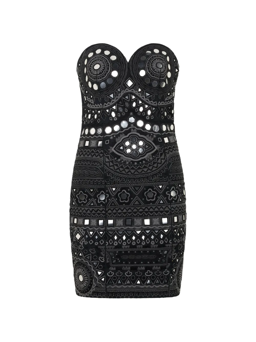 Moschino sweetheart-neck mini dress - Nero